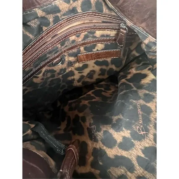 B. Makowsky Genuine Leather Hobo Studded Hobo Shoulder Bag - Picture 10 of 16